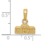 3-D White House Charm Pendant in Real 14k Yellow Gold