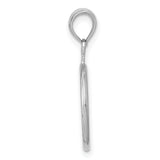 14k White Gold Peace Sign Pendant, Open Circle Symbol of Harmony and Unity, Minimalist Charm