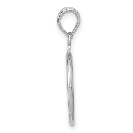 14k White Gold Peace Sign Pendant, Open Circle Symbol of Harmony and Unity, Minimalist Charm