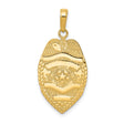 14k Yellow Gold Police Badge Pendant with Eagle, Star, and Shield Emblem