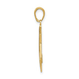 14k Yellow Gold Police Badge Pendant with Boy and Girl Holding Flag, Unisex Charm