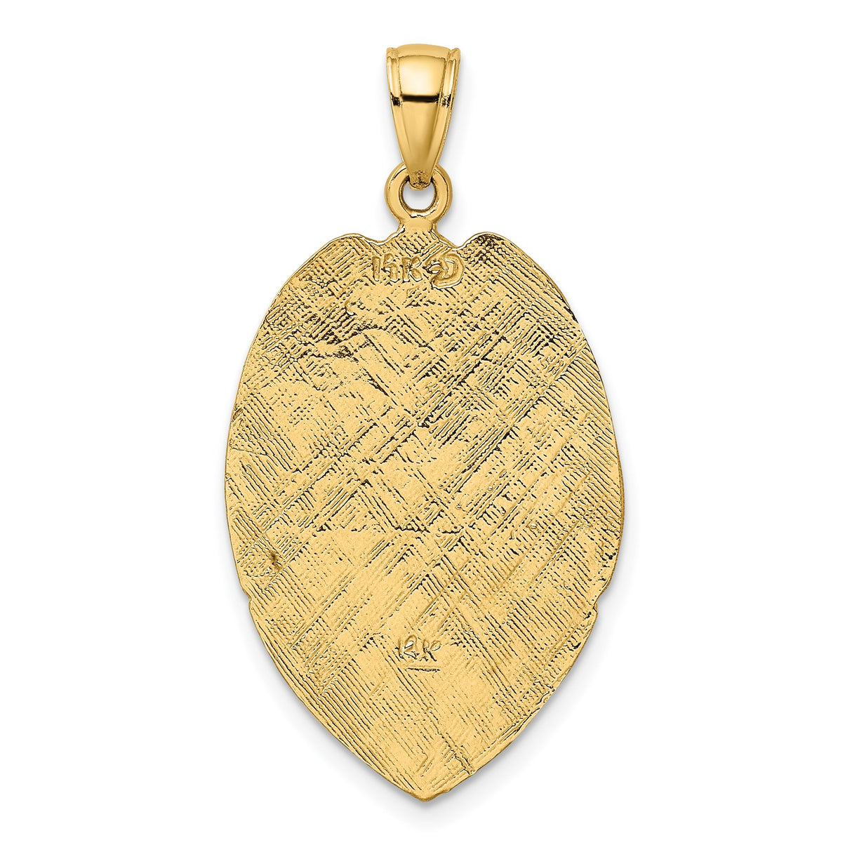 14k Yellow Gold Police Badge Pendant with Eagle and Laurel Wreaths for Men