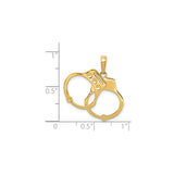 14k Yellow Gold Handcuff Pendant, Dual Design Symbolizing Strength and Commitment, Unisex Jewelry Piece