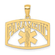 14k Yellow Gold Paramedic Pendant with Star of Life and Rod of Asclepius Symbol, Unisex