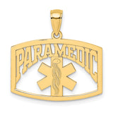 14k Yellow Gold Paramedic Pendant with Star of Life and Rod of Asclepius Symbol, Unisex