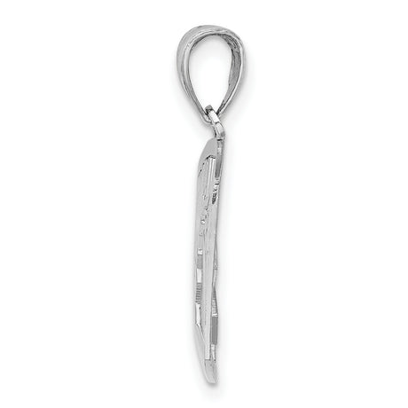 14k White Gold Paramedic Pendant with EMS Star of Life and Rod of Asclepius Symbol