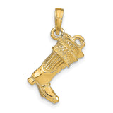 14k Yellow Gold Italian Horn Pendant, Traditional Protection and Good Luck Amulet