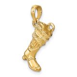 14k Yellow Gold Italian Horn Pendant, Traditional Protection and Good Luck Amulet