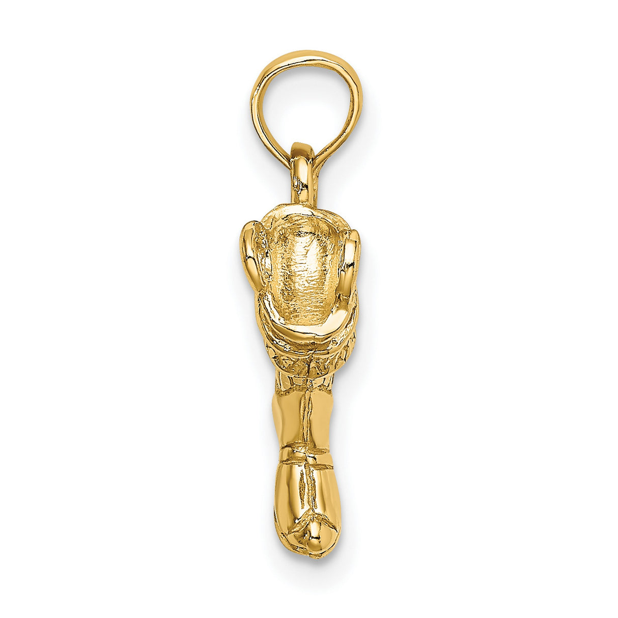 14k Yellow Gold Cowboy Boot and Hat Pendant with Rope Detail, 3D Western Charm
