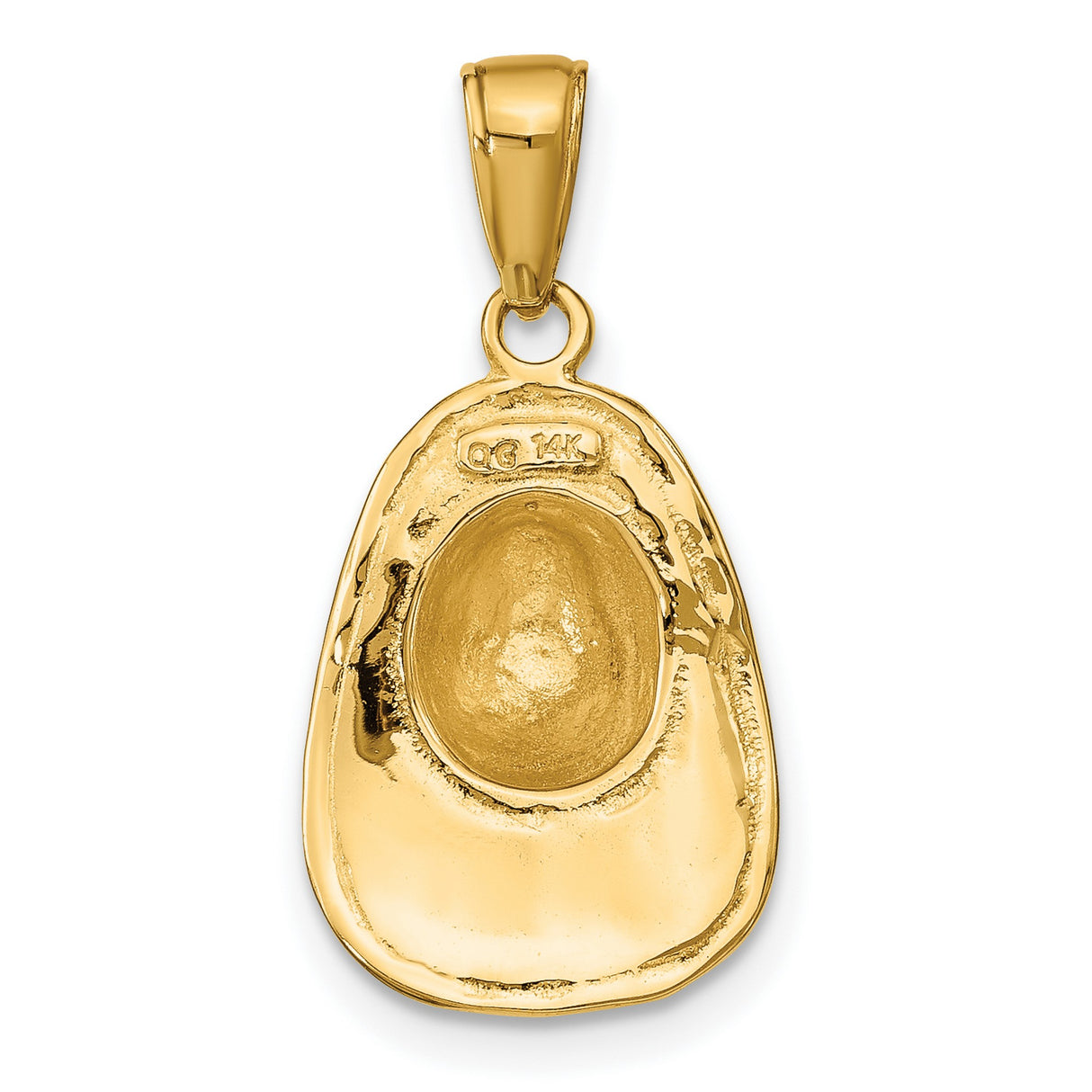 Firefighter Hat in Solid 3-D Polished 14k Yellow Gold Charm Pendant in Real 14k Yellow Gold