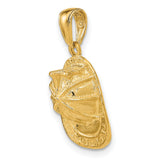 Firefighter Hat in Solid 3-D Polished 14k Yellow Gold Charm Pendant in Real 14k Yellow Gold