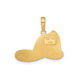 14k Yellow Gold Firefighter Helmet Pendant with Maltese Cross and Fire Dept Engraving