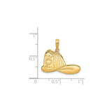 14k Yellow Gold Firefighter Helmet Pendant with Maltese Cross and Fire Dept Engraving