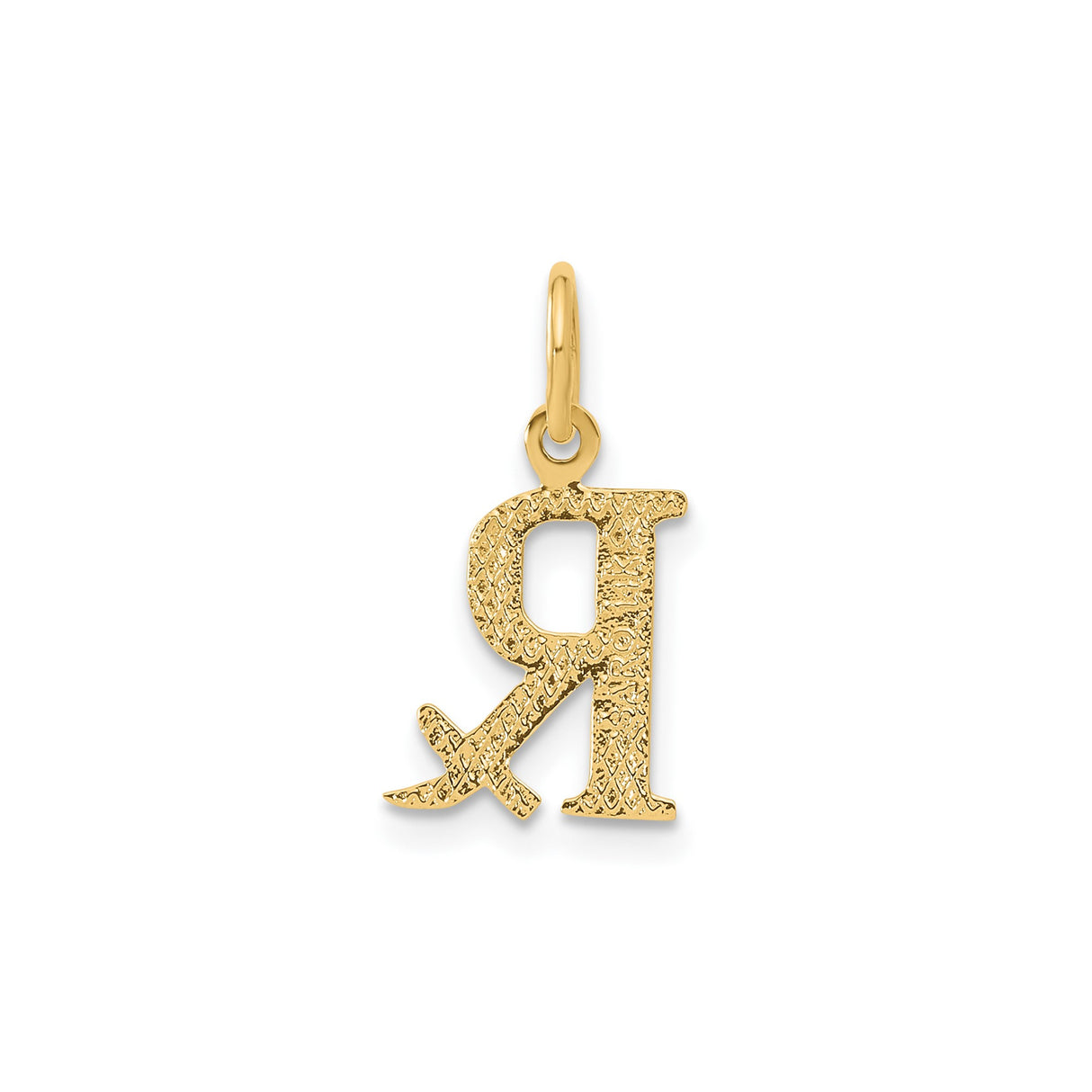 14k Yellow Gold Rx Pendant Charm, Polished Pharmacy Symbol Jewelry for Healthcare Workers