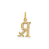 14k Yellow Gold Rx Pendant Charm, Polished Pharmacy Symbol Jewelry for Healthcare Workers