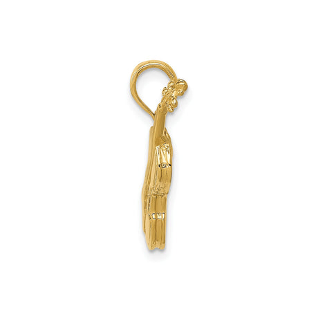 14k Yellow Gold Violin Pendant, Musical Instrument Charm for Music Lovers and Musicians