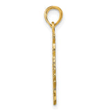 Polished Cat With Accents Charm Pendant in Real 14k Yellow Gold