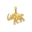 14k Yellow Gold Elephant Pendant with Detailed Design, Symbol of Strength and Wisdom