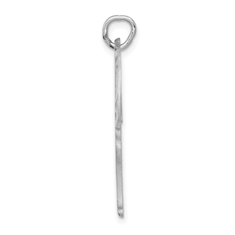 14k White Gold Giraffe Pendant with Openwork Cutout Design, Safari Animal Charm for Women