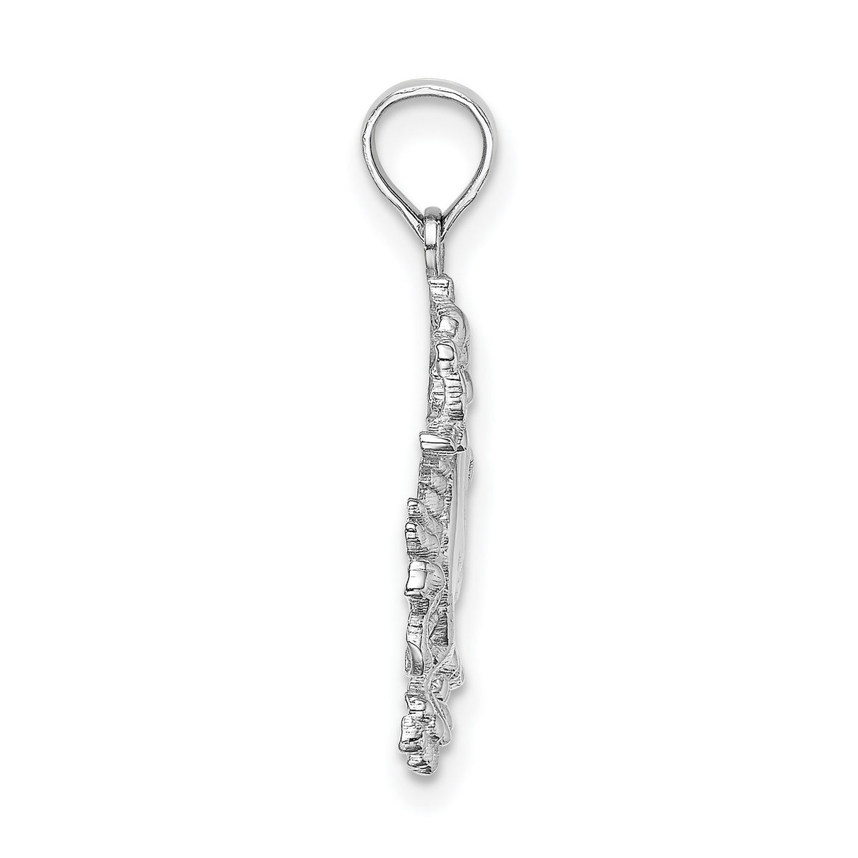 14k White Gold Dragon Pendant, Intricate Mythical Creature Design for Men and Unisex Wear