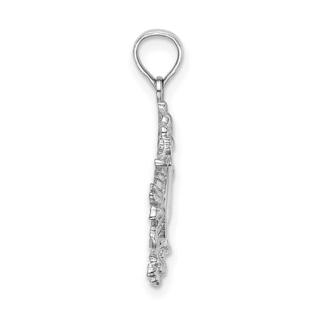 14k White Gold Dragon Pendant, Intricate Mythical Creature Design for Men and Unisex Wear