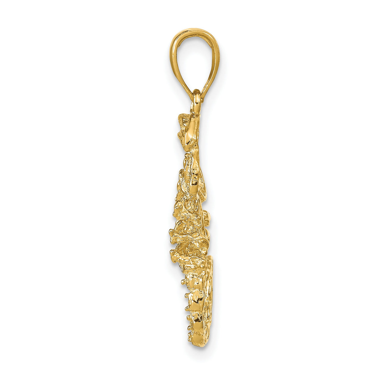Solid Open-Back Scorpion Charm Pendant in Real 14k Yellow Gold