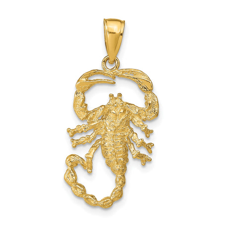 14k Yellow Gold Scorpion Pendant, Symbol of Strength and Protection, Astrology Jewelry for Scorpio