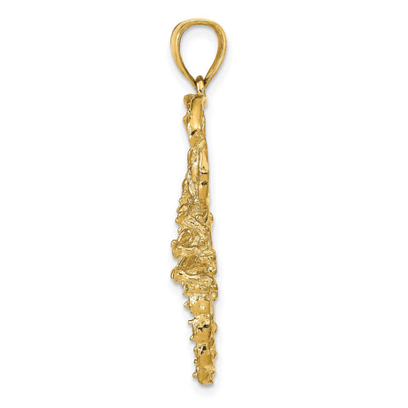 14k Yellow Gold Scorpion Pendant, Scorpio Zodiac Sign Charm, Bold Astrology Jewelry for Men or Unisex