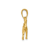 14k Yellow Gold Horse Pendant, Standing Horse Charm with Western Equestrian Theme for Women or Unisex