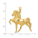 14k Yellow Gold Rearing Stallion Pendant, Western Horse Charm, Symbol of Power and Freedom