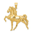 14k Yellow Gold Rearing Stallion Pendant, Western Horse Charm, Symbol of Power and Freedom