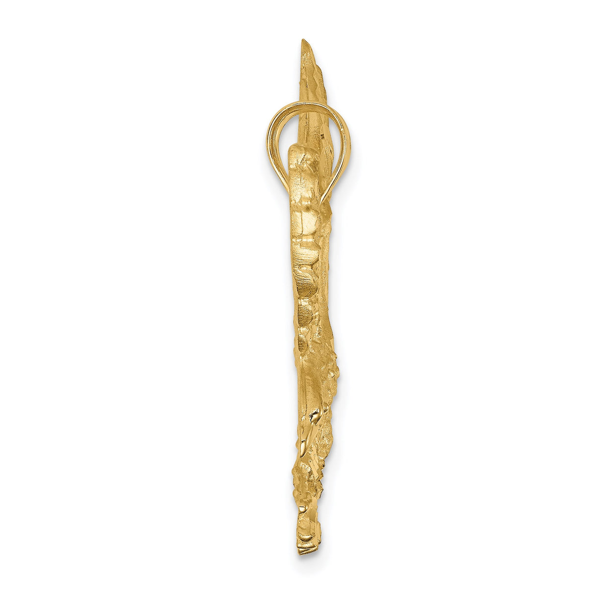 14k Yellow Gold Eagle Pendant with Outstretched Wings, High Polish Finish, Patriotic Theme, Mens Jewelry