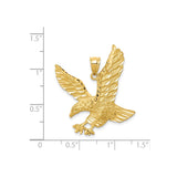 14k Yellow Gold Eagle Pendant with Outstretched Wings, High Polish Finish, Patriotic Theme, Mens Jewelry