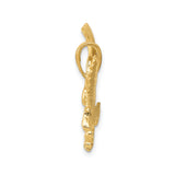 14k Yellow Gold Eagle Pendant with Outstretched Wings, Flying Eagle Symbol of Freedom