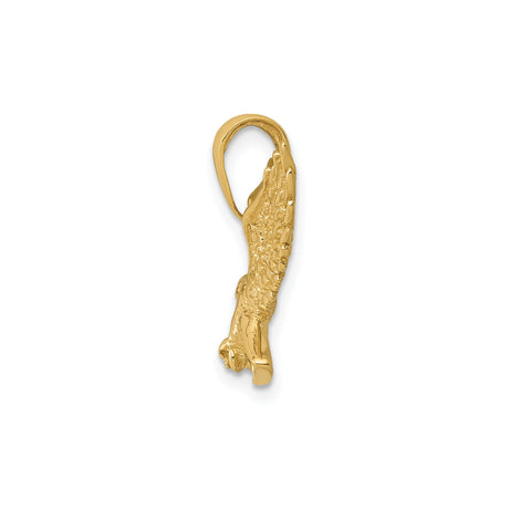 14k Yellow Gold Eagle Pendant with Outstretched Wings, Patriotic and Military Charm