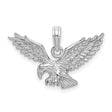 14k White Gold Eagle Pendant with Outstretched Wings and Talons, Patriotic Wildlife Jewelry for Men