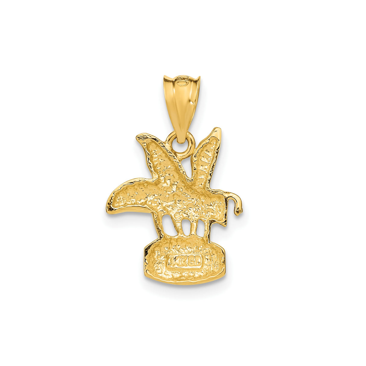 14k Yellow Gold Bee Pendant with MONEY Base, Unisex Hip-Hop Style Symbolizing Wealth and Success