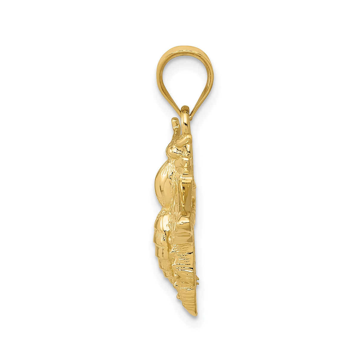 14k Yellow Gold Bee Pendant with Detailed Honeybee Design, Nature Inspired Insect Charm for Women