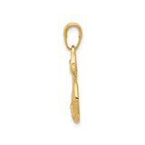 14k Yellow Gold Anchor Pendant with Rope Detail, Nautical Christian Charm
