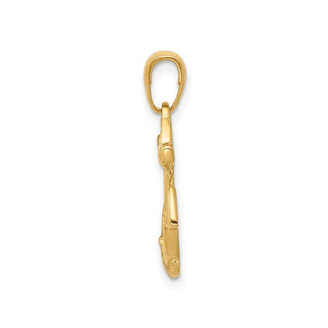 14k Yellow Gold Anchor Pendant with Rope Detail, Nautical Christian Charm