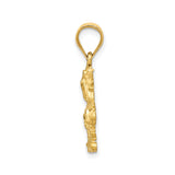 14k Yellow Gold Palm Tree Pendant, Tropical Island Charm, Summer Beach Vacation Style Jewelry