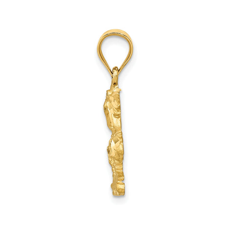14k Yellow Gold Palm Tree Pendant, Tropical Island Charm, Summer Beach Vacation Style Jewelry