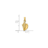 14k Yellow Gold Conch Shell Pendant, Nautical Coastal Charm for Women