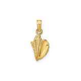 14k Yellow Gold Conch Shell Pendant, Nautical Coastal Charm for Women