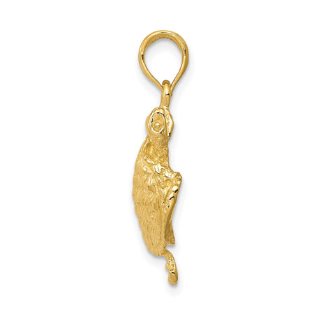 14k Yellow Gold Turtle Pendant with Detailed Sea Turtle Design, Ocean Inspired Charm