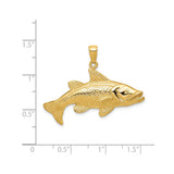 14k Yellow Gold Largemouth Bass Pendant, Realistic Fishing Charm, Nature-Inspired for Men or Unisex