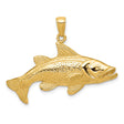 14k Yellow Gold Largemouth Bass Pendant, Realistic Fishing Charm, Nature-Inspired for Men or Unisex