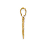 14k Yellow Gold Golf Bag Pendant with Clubs, Sports Charm for Men or Unisex Wear