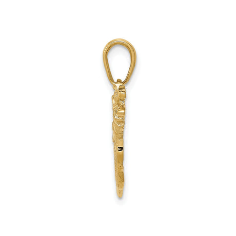 14k Yellow Gold Golf Bag Pendant with Clubs, Sports Charm for Men or Unisex Wear