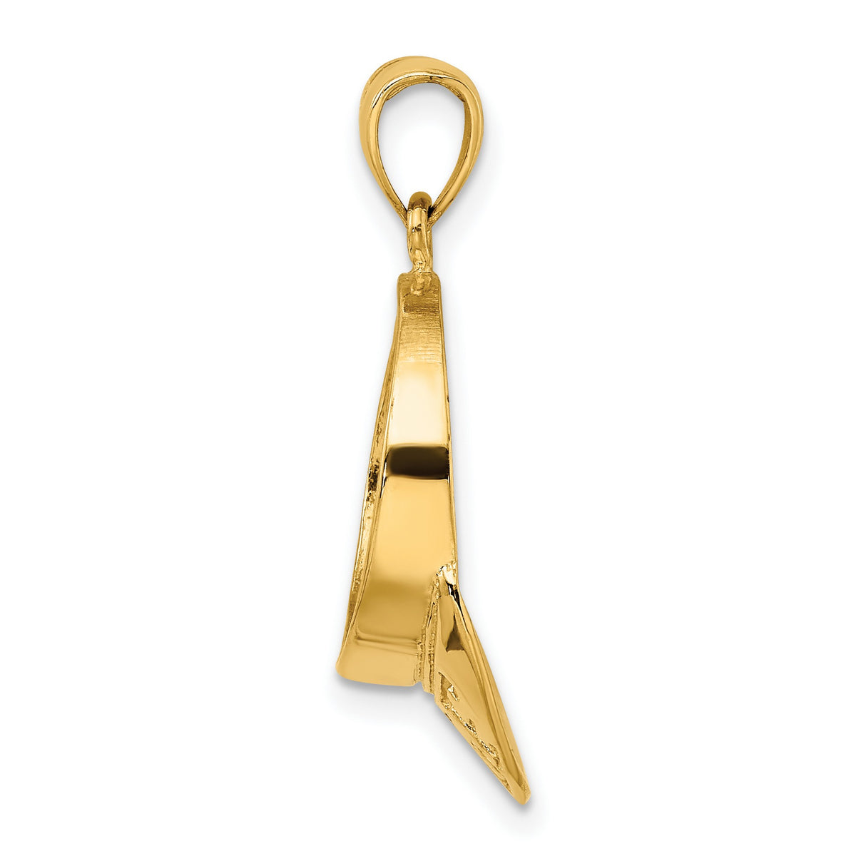 14k Yellow Gold Golf Visor Pendant, Solid Sports Charm with Golf Engraving for Men or Women